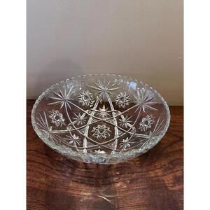 Star of David Large Glass Serving Bowl by Anchor Hocking, Vintage 10.5 inch